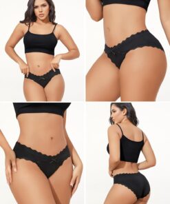 Alternative view of LEVAO Womens Underwear Cotton Cheeky Bikini Panties for Women Lace Stretch Hipster Ladies Briefs Multipack S-XXL