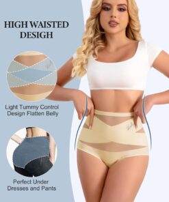 Alternative view of MIOTAN Women's High Waisted Underwear Full Coverage Compression Briefs 4/5 Packs Panties Postpartum Comfortable