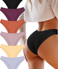 UNDER THE SEA Cotton Underwear for Women 6 Pack Sexy Bikini High Cut Breathbale Cheeky Panties Underwear Womens Lingerie