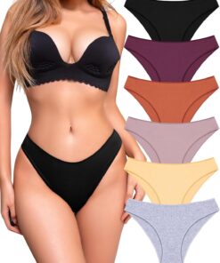 Alternative view of UNDER THE SEA Cotton Underwear for Women 6 Pack Sexy Bikini High Cut Breathbale Cheeky Panties Underwear Womens Lingerie