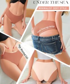 Alternative view of UNDER THE SEA Seamless Underwear for Women Plus Size Mid Rise Lingerie Brief Sexy No Show Panties Womens Cheeky 5 Pack XS-3XL