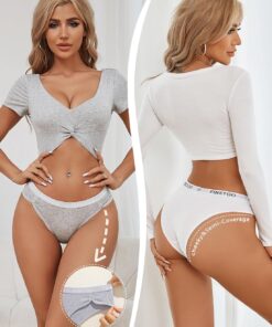 Alternative view of FINETOO Cotton Underwear for Women Cheeky Panties Sexy Hipster Bikini Underwear Elastic Waistband Stretch Briefs 5 Pack