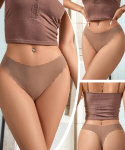 Alternative view of SHARICCA Womens Seamless Thongs No Show Underwear Soft Ribbed Invisible Panties Wave Edge Multi Pack