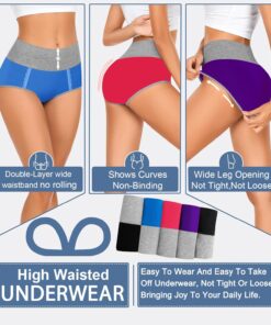Alternative view of MISSWHO Cotton High Waisted Womens Underwear Soft Stretch Breathable Full Coverage Ladies Panties Multipack