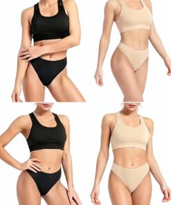 Alternative view of GRANKEE Women's High Waisted Breathable Seamless Thong Panties,No Show Workout Underwear,Comfortable Cotton Crotch,6 Pack