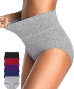 CULAYII Tummy Control Underwear for Women High Waisted Panties Full Coverage Cotton Postpartum Briefs Stretch Ladies Undies