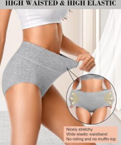 Alternative view of CULAYII Tummy Control Underwear for Women High Waisted Panties Full Coverage Cotton Postpartum Briefs Stretch Ladies Undies