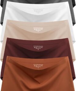 Womens Underwear Seamless High Waisted Briefs Silky Stretch No Show Breathable Full Coverage Ladies Panties 6 Pack