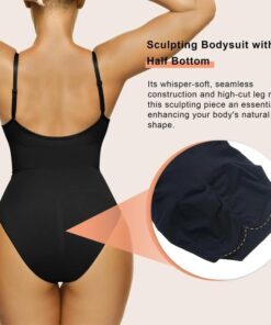Alternative view of SHAPERX Women's Seamless Shapewear Bodysuit Tummy Control Body Shaper Waist Snatching Body Suit