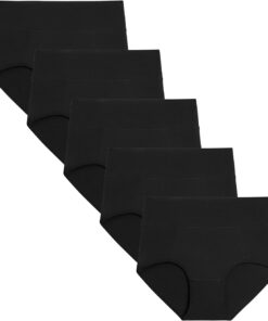 POKARLA Womens Cotton Underwear High Waist Full Coverage Briefs Soft Breathable Postpartum Panties Stretch Underpants
