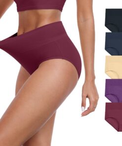 IWOLLENCE Womens Cotton Postpartum Underwear High Waisted Full Coverage Panties Plus Size & Regular