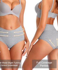 Alternative view of IROCUE High Waisted Postpartum Underwear Womens Cotton Underwear Soft Breathable Full Coverage Stretch Panties Multipack