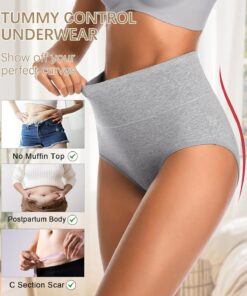 Alternative view of CULAYII Tummy Control Underwear Womens High Waisted Cotton Panties Breathable Full Coverage Postpartum Ladies Briefs