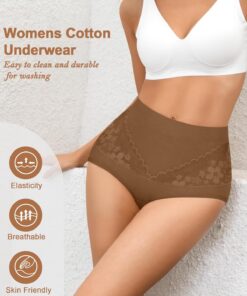 Alternative view of ORLAROY Women's Cotton Underwear Slight Tummy Control High Waisted Postpartum Panties Ladies Soft Full Coverage Briefs 5 Pack