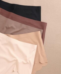 Alternative view of SHARICCA Seamless High Waisted Underwear for Women Cheeky Underwear Wave Edge No Show Bikini Panties Ribbed Panties Pack