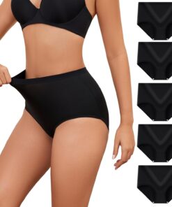MEIDAYAI Womens High Waisted Tummy Control Underwear Full Coverage Comfort Briefs Moisture-Wicking Seamless Panties MultiPack